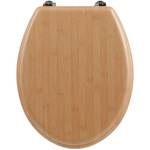 MDF WC-Sitz, Bambus Effekt Braun - Holzwerkstoff - 37 x 6 x 45 cm