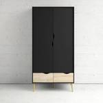 l' armoire Napoli Noir - En partie en bois massif - 99 x 200 x 58 cm