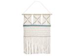 Suspension murale en tissu KALADY Beige - Bleu - Fibres naturelles - 66 x 141 x 1 cm