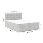 Boxspringbett Kolumbo Grau - Breite: 165 cm