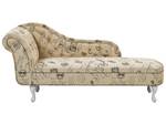 Chaiselongue NIMES Beige - Weiß - Armlehne davorstehend rechts - Ecke davorstehend links - Textil