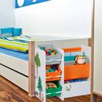 Kinderregal mit Boxen Grün - Orange - Weiß - Holzwerkstoff - Metall - Textil - 64 x 64 x 30 cm