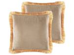 Kissen 2er Set POTHOS Beige - Textil - 45 x 7 x 45 cm