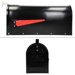 Briefkasten US Mailbox Schwarz Schwarz - Metall - 17 x 23 x 48 cm