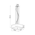 Kronleuchter Lokko Schwarz - Glas - Holzart/Dekor - 45 x 105 x 45 cm