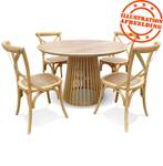 Runder Esstisch PERI Beige - Massivholz - 120 x 77 x 120 cm