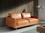 3-Sitzer-Sofa aus braunem Leder Braun - Echtleder - Textil - 210 x 83 x 88 cm