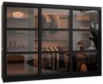 SCHWEBETÜRENSCHRANK DOME Breite: 250 cm - Schwarz