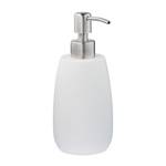 Porte-savon liquide pompe inox classique Argenté - Blanc