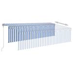 Auvent rétractable 3014355-2 Bleu - Largeur : 500 cm