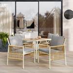 Gartenlounge-Set 5tlg Phanes Ⅱ Beige - Metall - Polyrattan - Textil