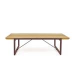 Table basse bois et métal marron - LINEA Marron - En partie en bois massif - 113 x 31 x 73 cm