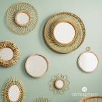 Miroir mural Beige - Fibres naturelles - 38 x 38 x 2 cm