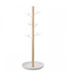 Arbre à bijoux avec 6 branches et socle Acier / Frêne - Blanc