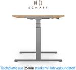 Schaff Schreibtisch 180 cm silber Eiche Braun - Silber - Metall - 80 x 60 x 180 cm