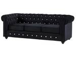 Couchgarnitur CHESTERFIELD 3er-Set Schwarz