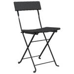 Bistrostühle 2er Set D7013 Schwarz - 45 x 79 x 40 cm - Rattan