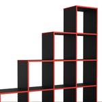 étagère Noir - Rouge - 142 x 140 cm