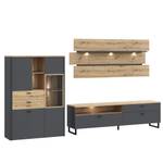 Wohnwand Leone 21 (3-teilig) Grau - Holzwerkstoff - 329 x 188 x 42 cm