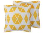 Coussin décoratif PANSY Blanc - Jaune - Textile - 45 x 12 x 45 cm