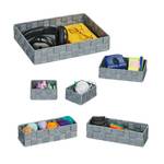 Aufbewahrungskorb 6er Set Grau - Metall - Kunststoff - 32 x 6 x 24 cm