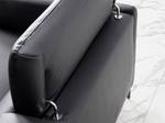 Canapé méridienne en cuir et acier noir Noir - Cuir véritable - Textile - 283 x 94 x 174 cm