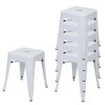 Hocker A73 Metall (6er-Set) Reinweiß