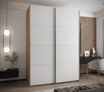 Armoire Lux 1 Imitation chêne - Argenté - Blanc - Largeur : 170 cm