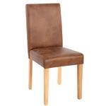 Chaise Littau textile lot de 4 Marron - Cuir synthétique - En partie en bois massif - 43 x 90 x 56 cm