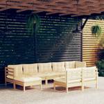 Garten-Lounge-Set Weiß - Massivholz - 64 x 29 x 64 cm