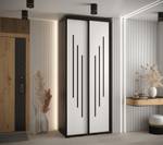 ARMOIRE À PORTES COULISSANTES DAVOS 8 Noir - Blanc - Largeur : 120 cm