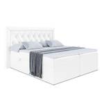 Boxspringbett NOEL Hochglanz Weiß - Breite: 140 cm - H3