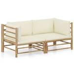 Garten-Lounge-Set (2-teilig) 3009675-1 Weiß - Bambus - 70 x 30 x 65 cm