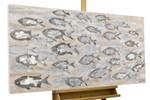 Acrylbild handgemalt Standing Strong Beige - Grau - Massivholz - Textil - Holz teilmassiv - 120 x 60 x 4 cm