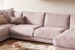 Sofa MADELINE Wohnlandschaft Cord Pink - Armlehne davorstehend links - Longchair davorstehend rechts