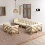 Salon de jardin (lot de 8) 3009803-2 Marron - Marron chevreuil - Blanc