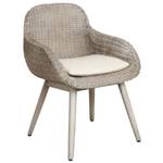 Fauteuil en rotin gris et bois Gris - Rotin - 60 x 80 x 62 cm