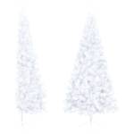 Arbre de noël artificiel moitié Blanc - Métal - Matière plastique - 115 x 180 x 115 cm