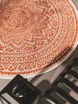 Outdoor Teppich rund Cleo 8 Orange - Textil - 120 x 1 x 120 cm