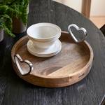 Pretty Hearts Serving Tabletts Braun - Metall - Massivholz - Holzart/Dekor - 40 x 11 x 40 cm