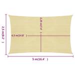 Voiles d'ombrage 3016419-6 Beige - 500 x 250 cm