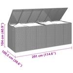 Kissenbox Schwarz - Metall - Polyrattan - 291 x 104 x 291 cm