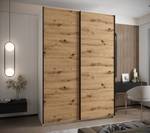 Armoire Lux 1 Noir - Imitation chêne - Blanc - Largeur : 170 cm