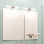 LED Bad Spiegelleuchte mit Steckdose Silber - Metall - Kunststoff - 24 x 17 x 14 cm