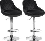 Barhocker Lazio 2er Set Schwarz - Silber