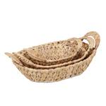 3x Aufbewahrungskörbe Wasserhyazinthe Braun - Metall - Rattan - 35 x 12 x 22 cm