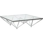 Table basse Network Argenté - Verre - 105 x 32 x 105 cm