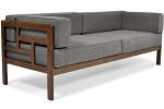 Gartensofa EDEN 3 Grau - Massivholz - 202 x 72 x 77 cm