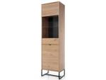 Vitrinenschrank Anime Braun - Holzwerkstoff - Naturfaser - Kunststoff - 53 x 197 x 39 cm