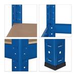 Schwerlastregal 150 cm blau Schwarz - Blau - Braun - Holzwerkstoff - Metall - Kunststoff - 70 x 150 x 30 cm
